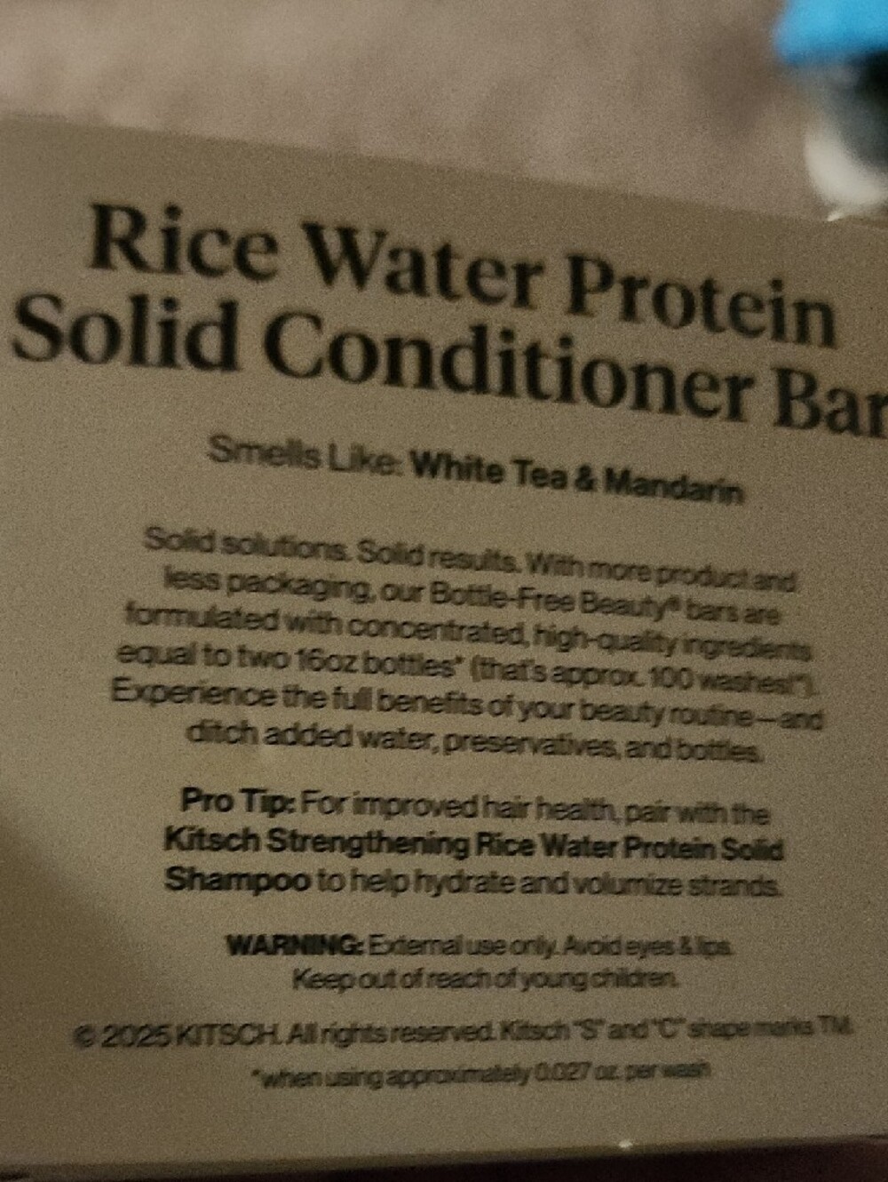 Kitsch Rice Water Protein Solid Conditioner Bar - Picture 2 of 2